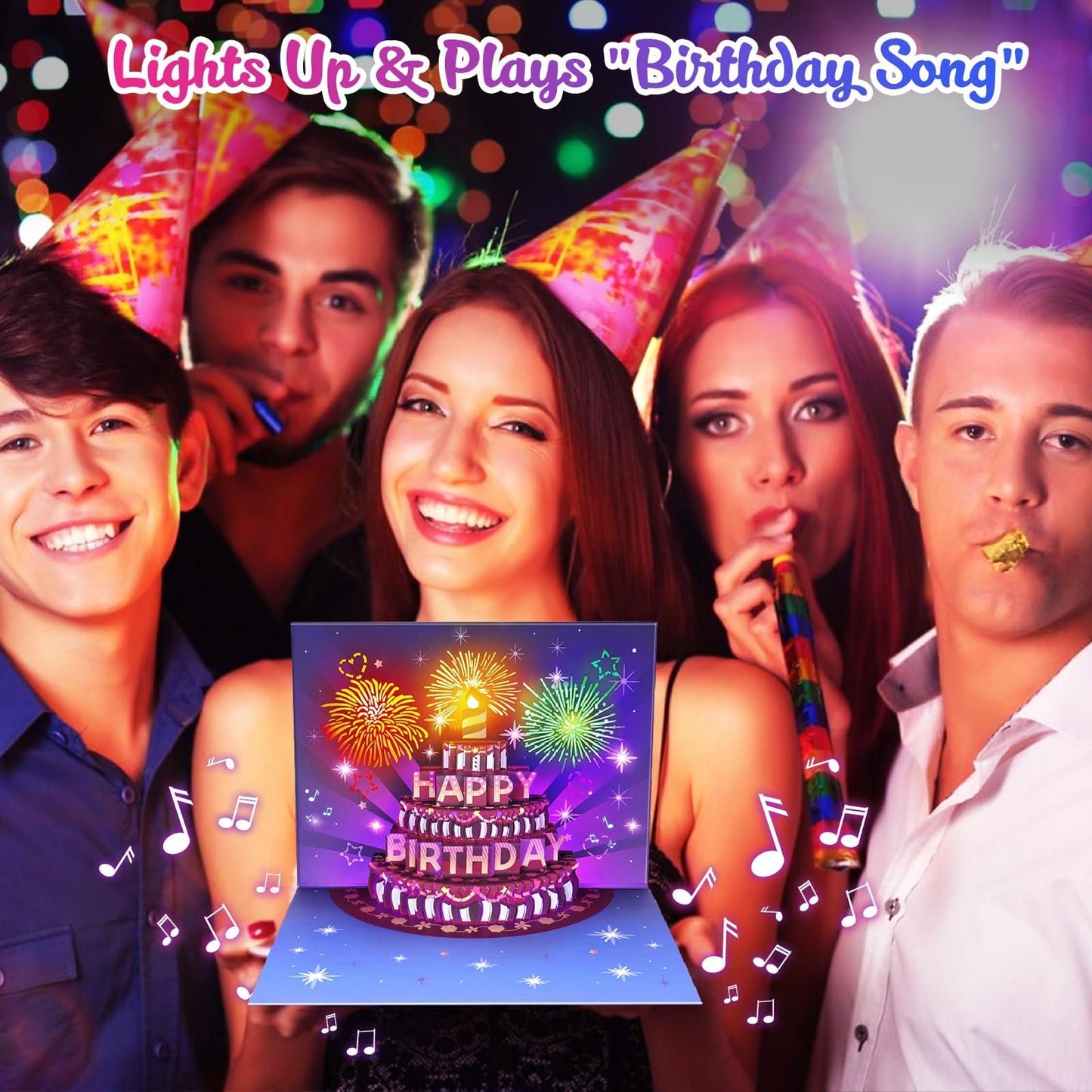 🔥2025 Hot Sale 49% OFF🔥-🗃️Fireworks Pop Up Cake Light and Music Happy Birthday Card Gift🎂