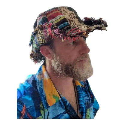 🔥Last Day 55% OFF - 🍄Patchwork Multicolored Mushroom Hemp Hat with Hidden Pocket Fedorahats🎩