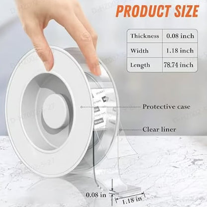 ✨⏰Final 6-hour Preferential Deal✨Extra Large Double Sided Tape  , Clear & Tough Nano Tape, Multipurpose Mounting Tape
