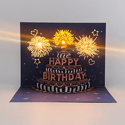 🔥2025 Hot Sale 49% OFF🔥-🗃️Fireworks Pop Up Cake Light and Music Happy Birthday Card Gift🎂