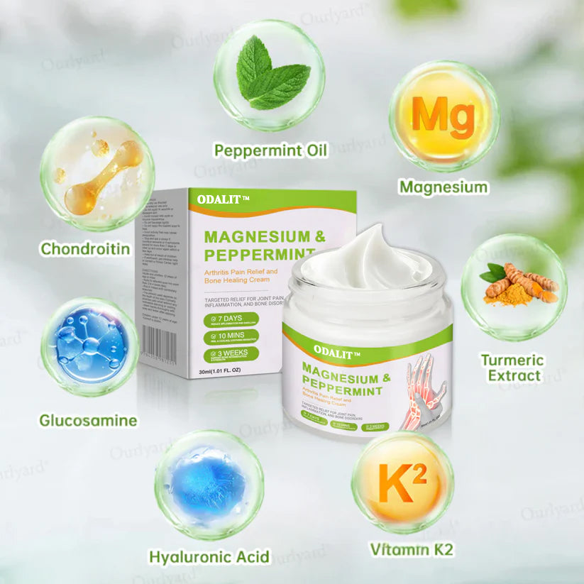 ODALIT™ Magnesium & Peppermint Arthritis Pain Relief and Bone Healing Cream