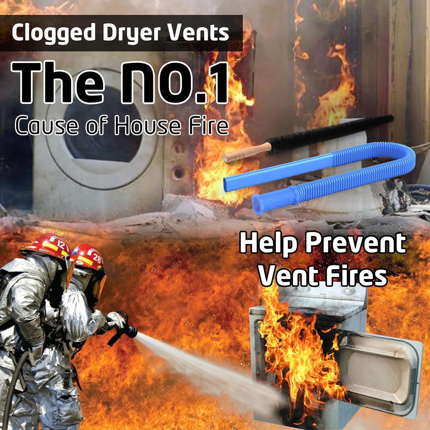 💥LAST DAY SALE 49% OFF💥 2 Pieces Dryer Vent Cleaner Kit, Dryer Lint Brush and Vacuum Hose Attachment with Universal Connector, Quickly Lint Remover