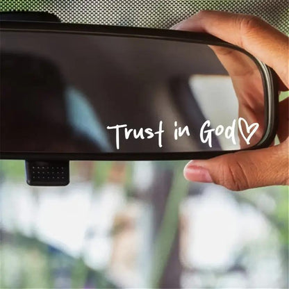 🎁Last Day 49% OFF🎉2PCS Trust in God Car Rearview Mirror Sticker, Ideal Christian Gift