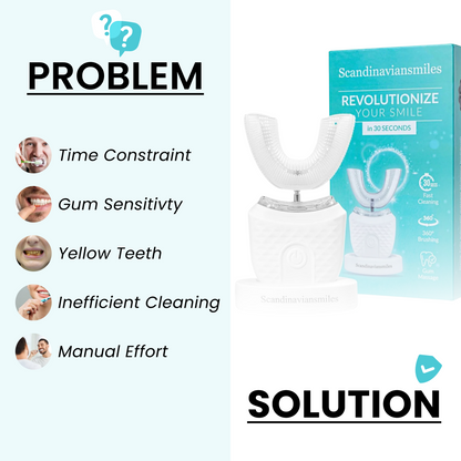 🔥LAST DAY 50% OFF 🔥 Automatic Toothbrush U Shaped Whole Mouth 360° Cleaning Teeth Whitening Hands Free Rechargeable