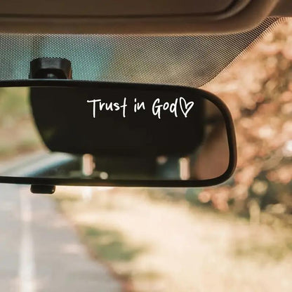 🎁Last Day 49% OFF🎉2PCS Trust in God Car Rearview Mirror Sticker, Ideal Christian Gift