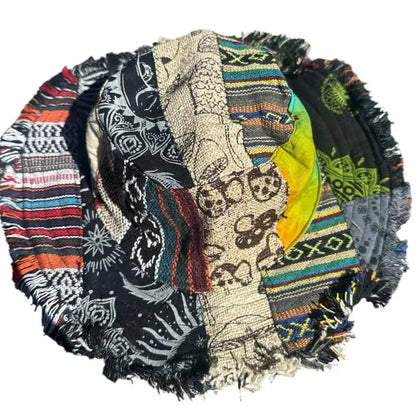 🔥Last Day 55% OFF - 🍄Patchwork Multicolored Mushroom Hemp Hat with Hidden Pocket Fedorahats🎩