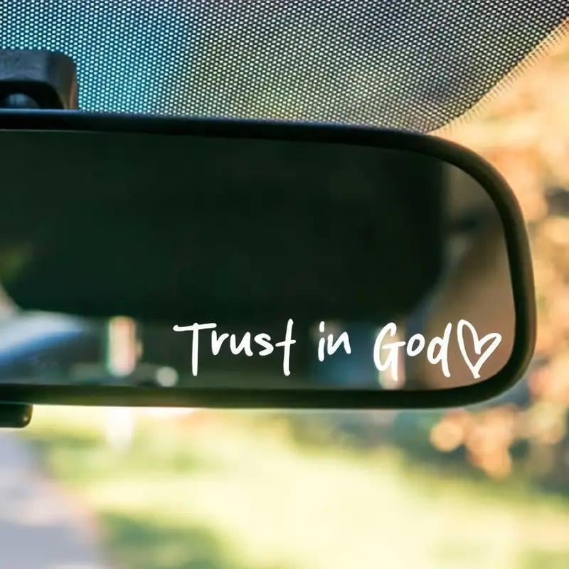 🎁Last Day 49% OFF🎉2PCS Trust in God Car Rearview Mirror Sticker, Ideal Christian Gift