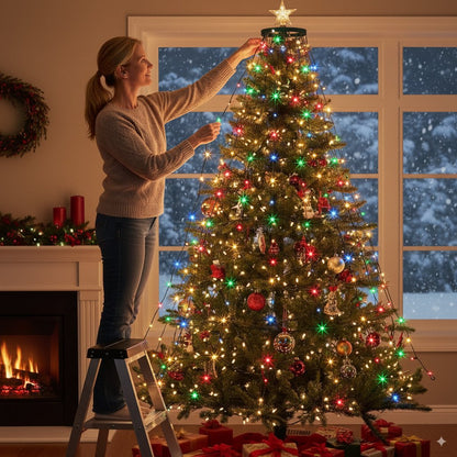 🎄Last Day 49% OFF🔥Waterproof Christmas Tree Waterfall Lights with Ring